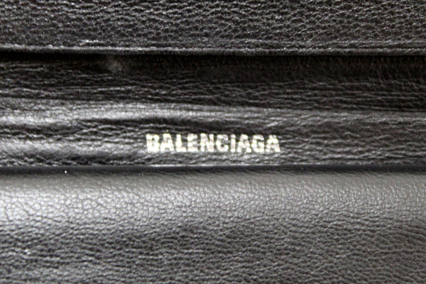 Balenciaga 黑色粒面小牛皮現金迷你錢包