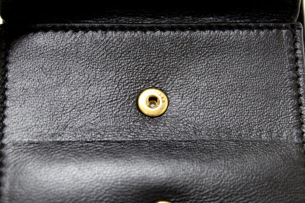 Balenciaga Black Grained Calfskin Leather Cash Mini Wallet