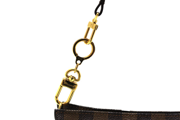 Louis Vuitton Damier Ebene Navona Pochette Accessories with Extender Key Ring
