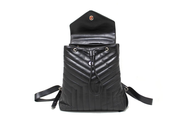 Yves Saint Laurent YSL Black Leather Loulou Large Backpack
