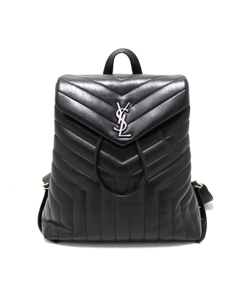 Yves Saint Laurent YSL Black Leather Loulou Large Backpack