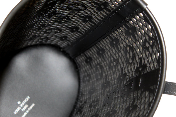 Louis Vuitton Limited Edition Nicolas Ghesquiere's Monogram Lace Black Patent Leather Bucket Shoulder Bag