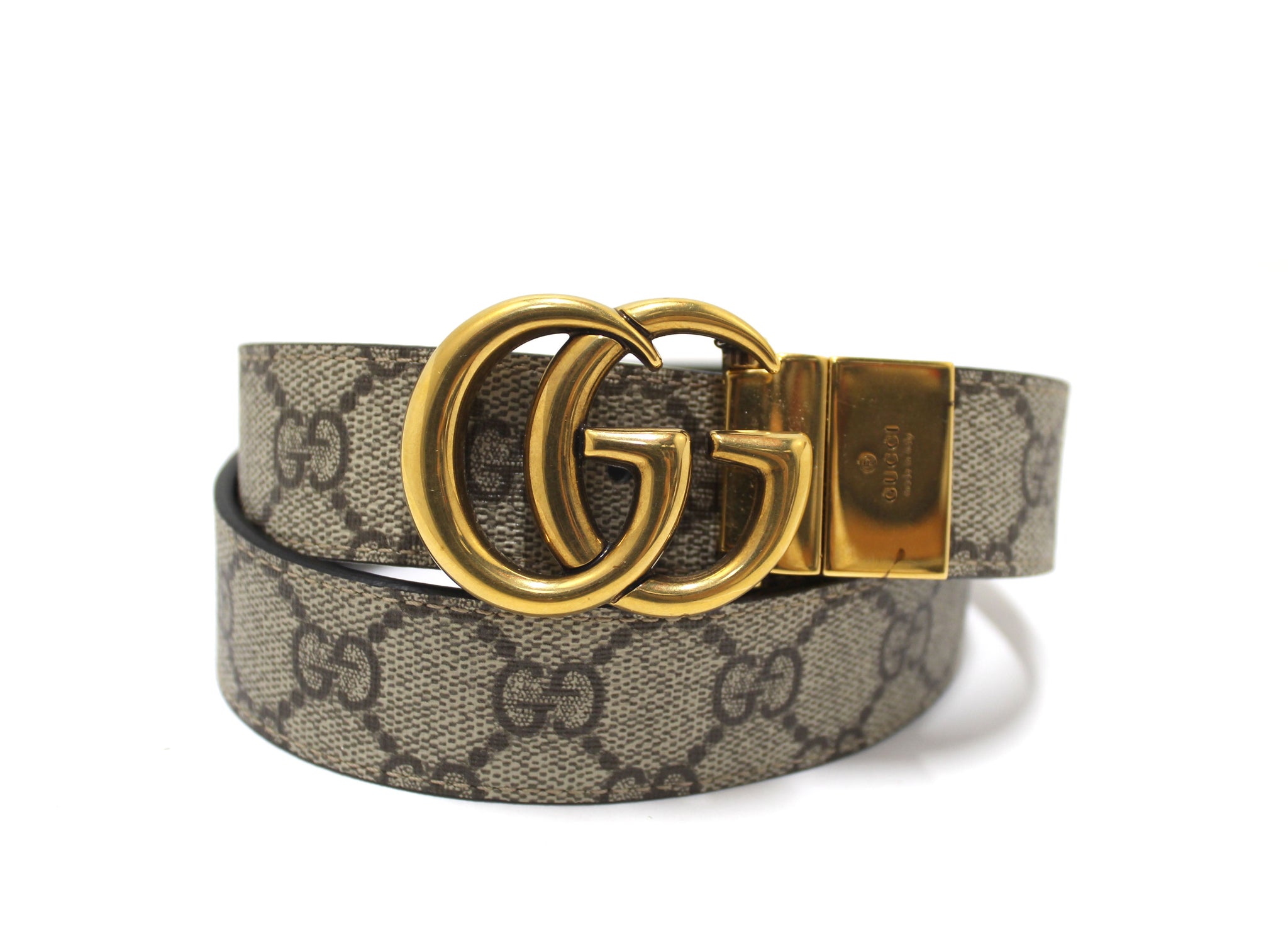 Gucci GG Supreme Marmont Reversible Belt Size 80