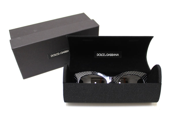NEW  Dolce and Gabbana Black with White Pin dot Sunglasses DG4311-F