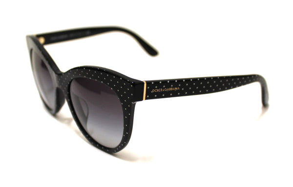 NEW  Dolce and Gabbana Black with White Pin dot Sunglasses DG4311-F