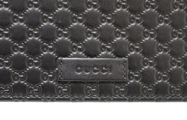 Gucci黑色微齊西瑪皮革錢包與皮帶