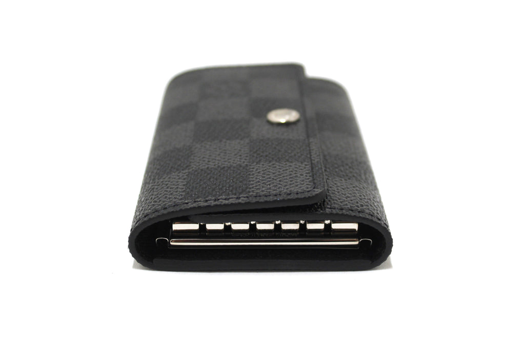 Damier Graphite 6 Key Holder in Coated Canvas, Silver Hardware