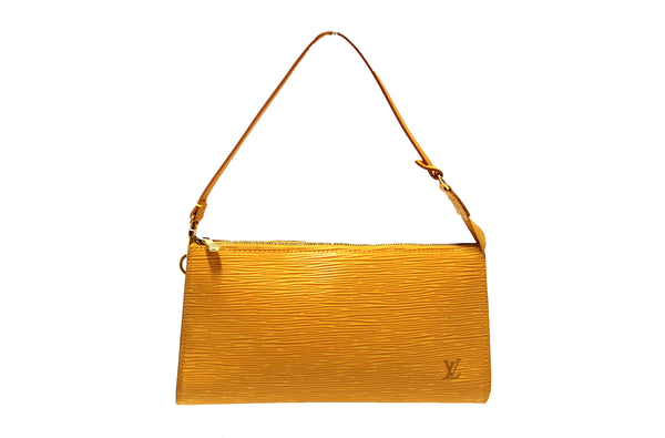 Louis Vuitton Yellow Epi Leather Pochette Clutch Bag
