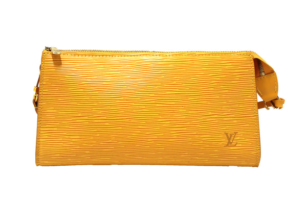 路易·威登（Louis Vuitton）黃色Epi皮革Pochette離合器袋