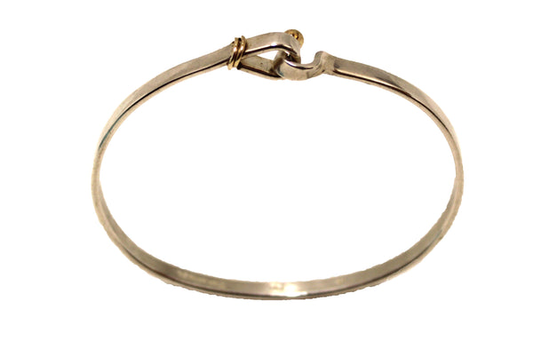 Tiffany & Co. 18K Gold and Sterling Silver Hook and Eye Love Knot Bangle
