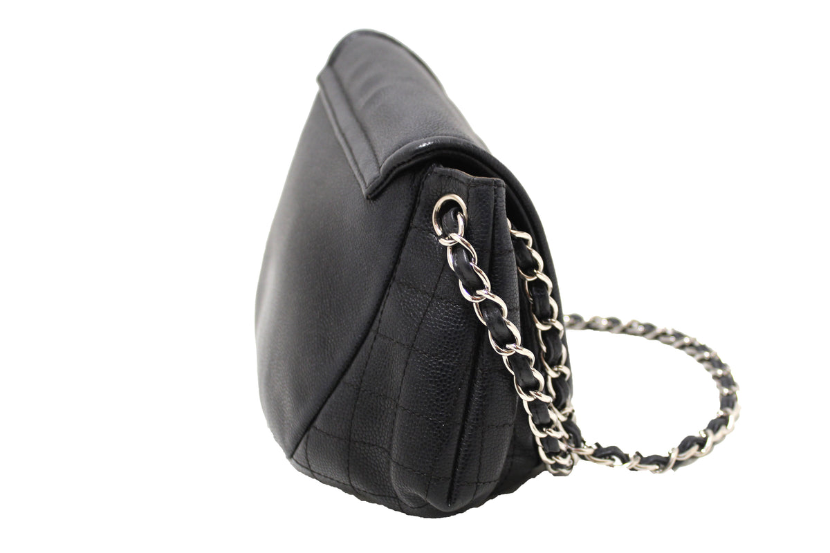 Chanel Black Caviar Leather Timeless Large Half Moon Flap Bag – Italy  Station