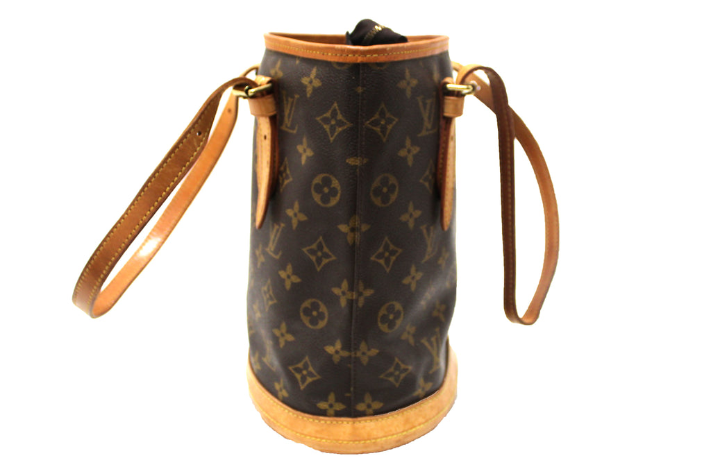 Louis Vuitton Classic Monogram Canvas Bucket Bag PM.  Luxury