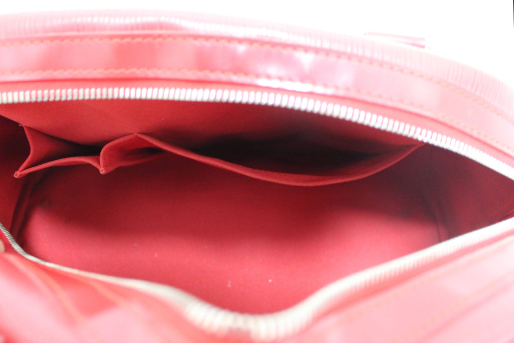 Louis Vuitton Red Epi Leather Montaigne PM Bowling Handbag Bag