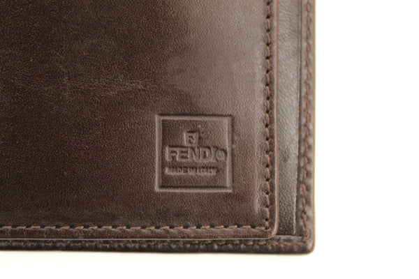 Fendi Zucca FF徽標打印Trifold錢包