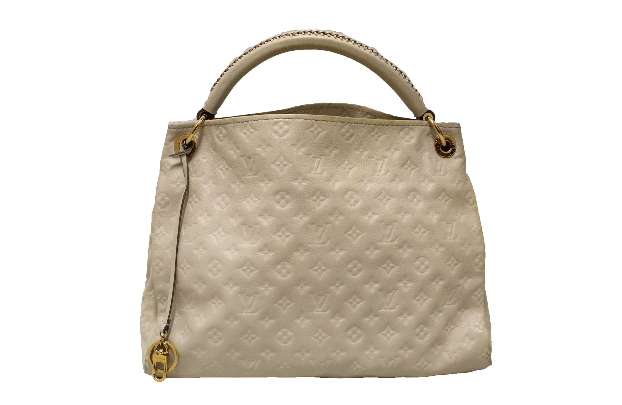 Buy Louis Vuitton Braided V Tote Mm Cream Leather/canvas Shoulder