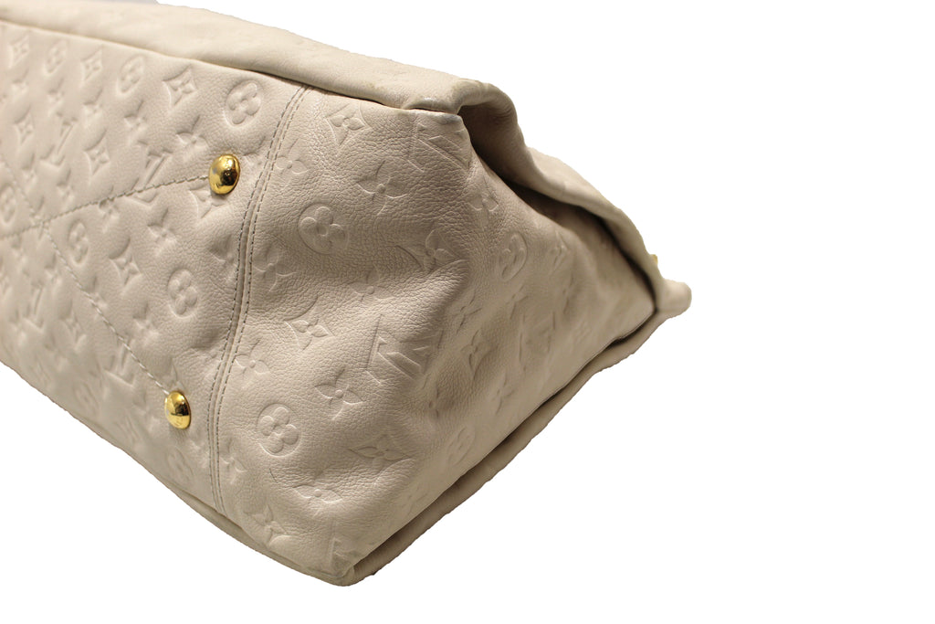Authentic Louis Vuitton Beige Empreinte Leather Artsy MM Shoulder Tote Bag  – Italy Station