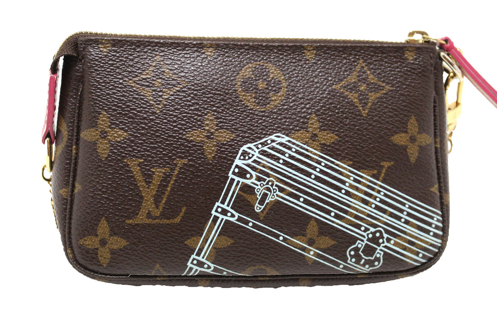 Louis Vuitton LV Mini pochette Xmas animation new Beige Leather