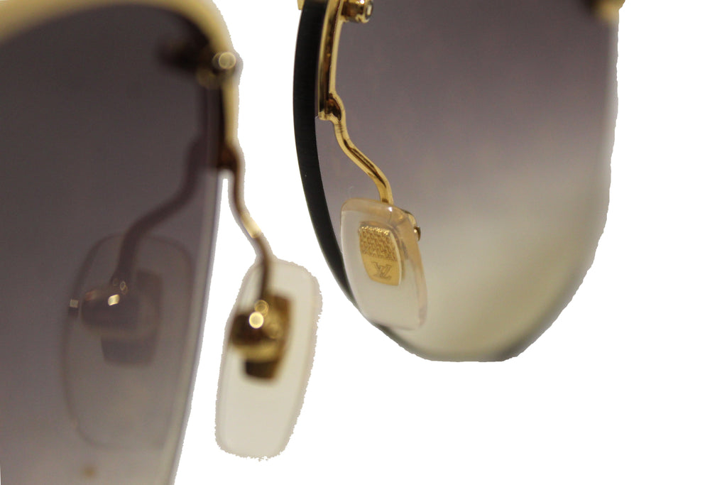 Louis Vuitton Clockwise Pilot Sunglasses Rimless Z1020E Gold Monogram Men  japan
