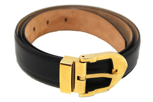 Louis Vuitton Black Epi Leather Ceinture Gold Buckle Belt Size 38