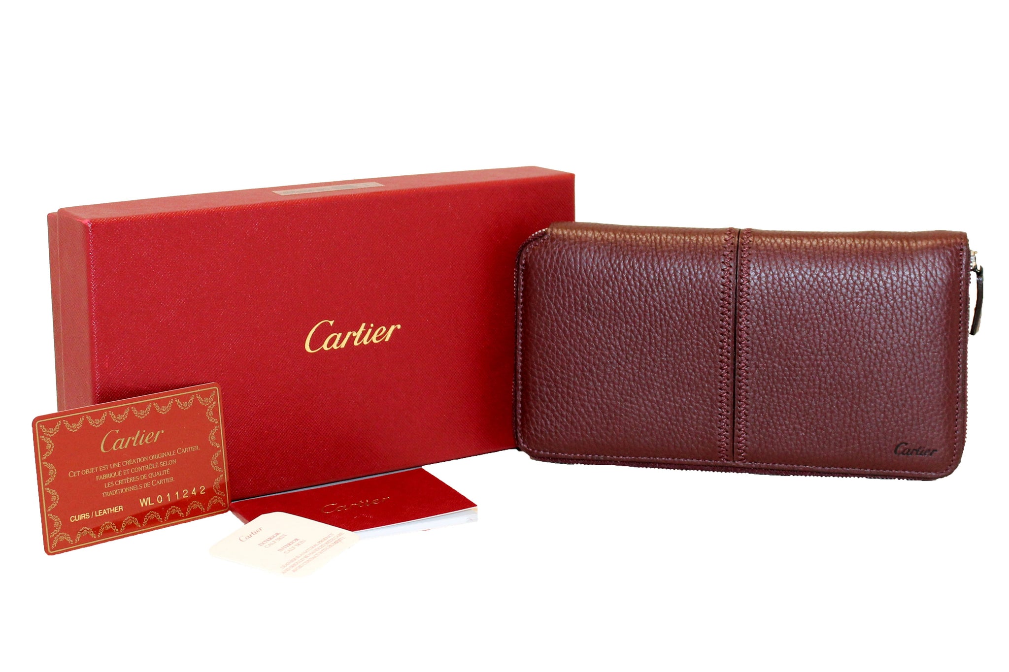 Cartier Burgundy Leatherr Zippy Wallet