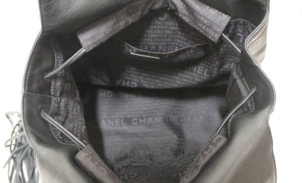 Chanel Square Stitch Tassel Leather Hobo Shoulder Bag