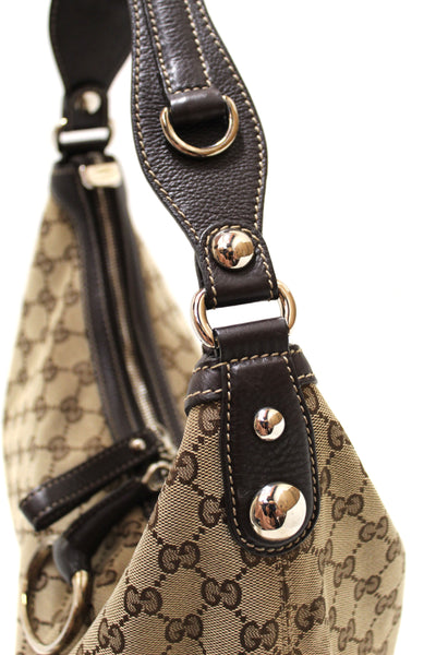 Gucci Brown GG Canvas Icon Bit Medium Hobo Shoulder Bag