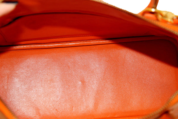 Hermes Orange Bolide 31 Box Calf Leather Handbag/Shoulder Bag