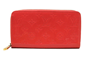 路易·威登（Louis Vuitton）會標粉紅色vernis皮革Zippy錢包