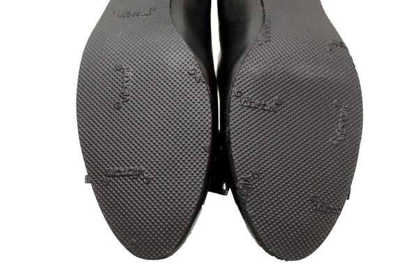 New Prada Bow Black Calfskin Leather Pumps Size 37