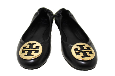 Tory Burch Black Leather Ballet Flat Shoes Size 8.5