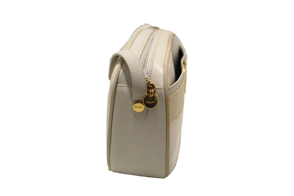 Salvatore Ferragamo White Cowhide Leather Crossbody Handbag