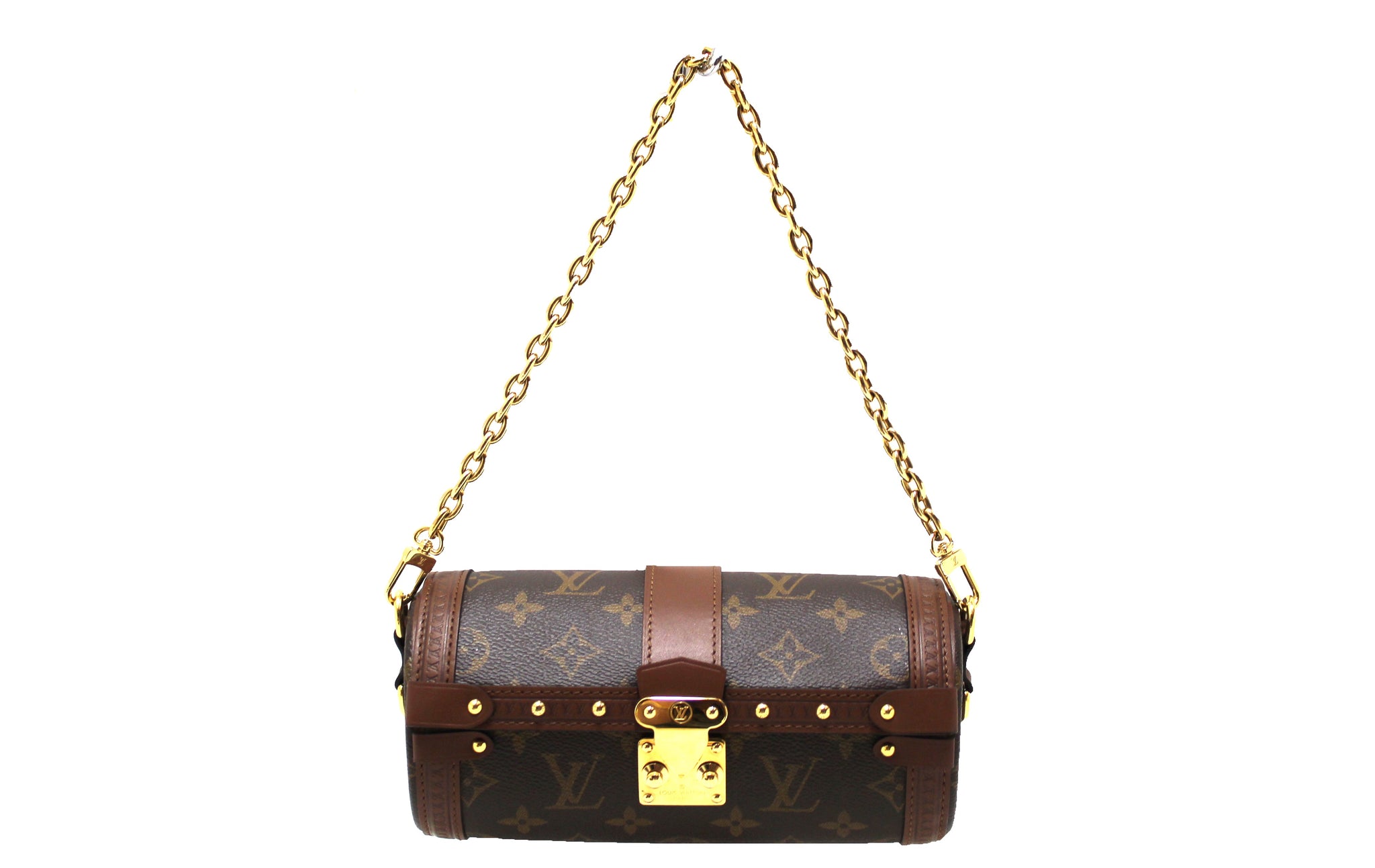 Authentic Louis Vuitton Monogram Papillon Trunk with Chain Strap Messenger  Bag – Italy Station