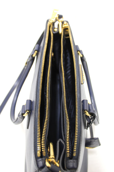Prada Navy Blue Saffiano Lux Leather Galleria Large Tote Bag
