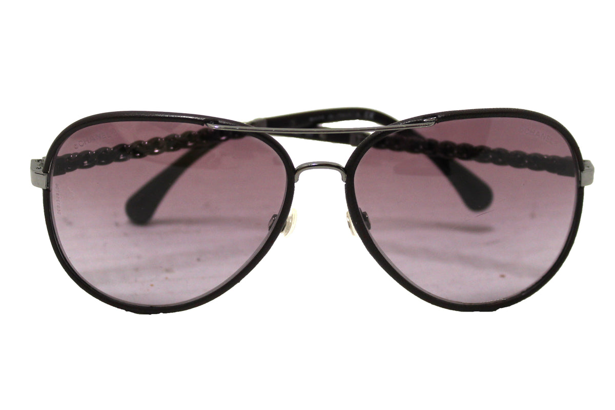 CHANEL Metal Polarized Pilot Winter Sunglasses 4219-Q Brown 637149