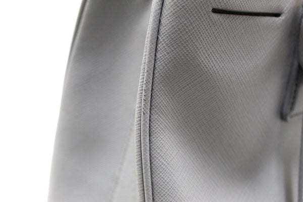 Prada Grey Saffiano Lux Leather Galleria Large Tote Bag