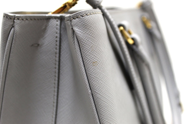 Prada Grey Saffiano Lux Leather Galleria Large Tote Bag