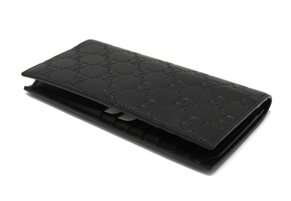 Gucci Black Guccissima Leather Long Wallet