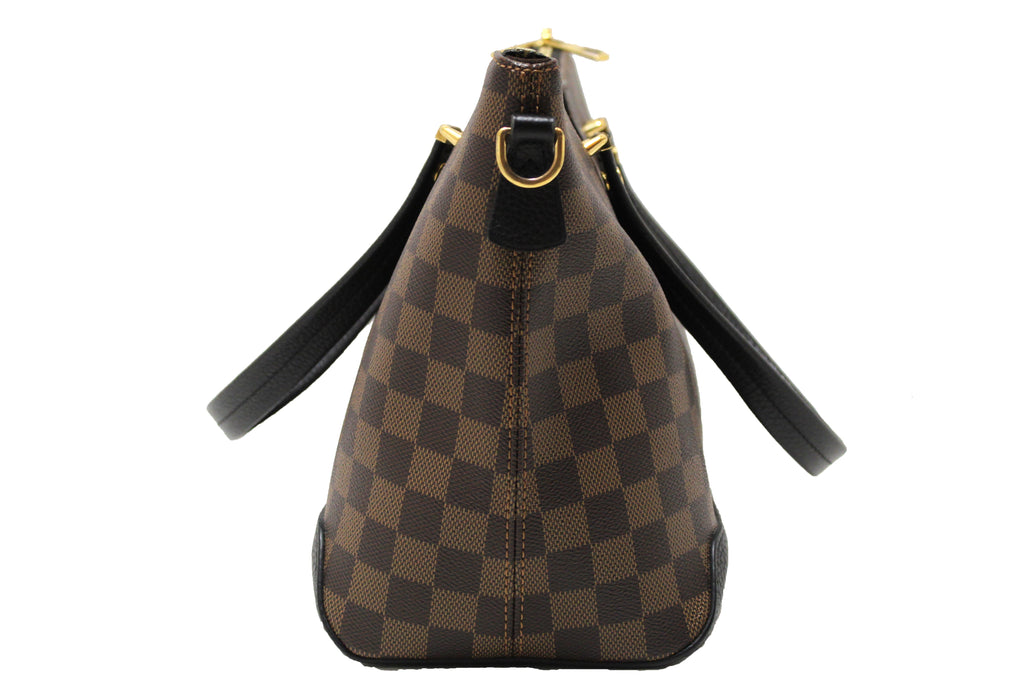 Authentic Louis Vuitton Damier Ebene Canvas Hyde Park Tote Bag with Strap –  Italy Station