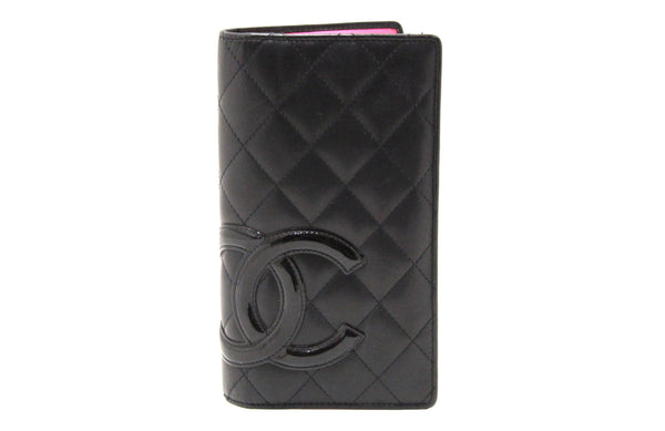 Chanel Black Quilted Calfskin Leather Cambon Wallet