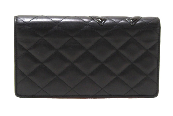 Chanel Black Quilted Calfskin Leather Cambon Wallet