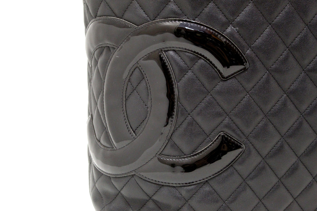Chanel Black Calfskin Leather Quilted XL Tote Bag