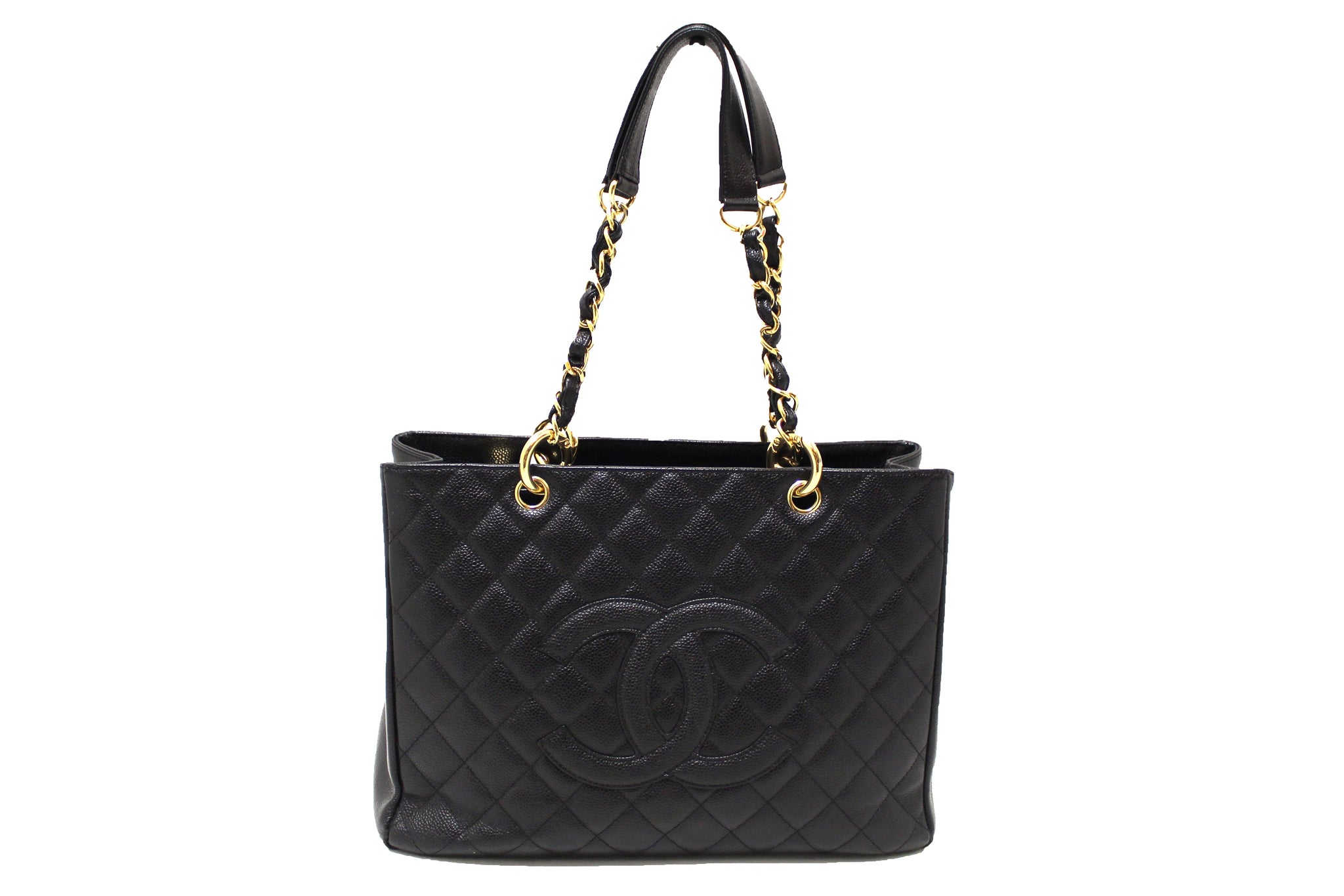 Authentic Chanel Black Quilted Caviar Leather Grand Shopper Tote Shoulder  Bag – Italy Station