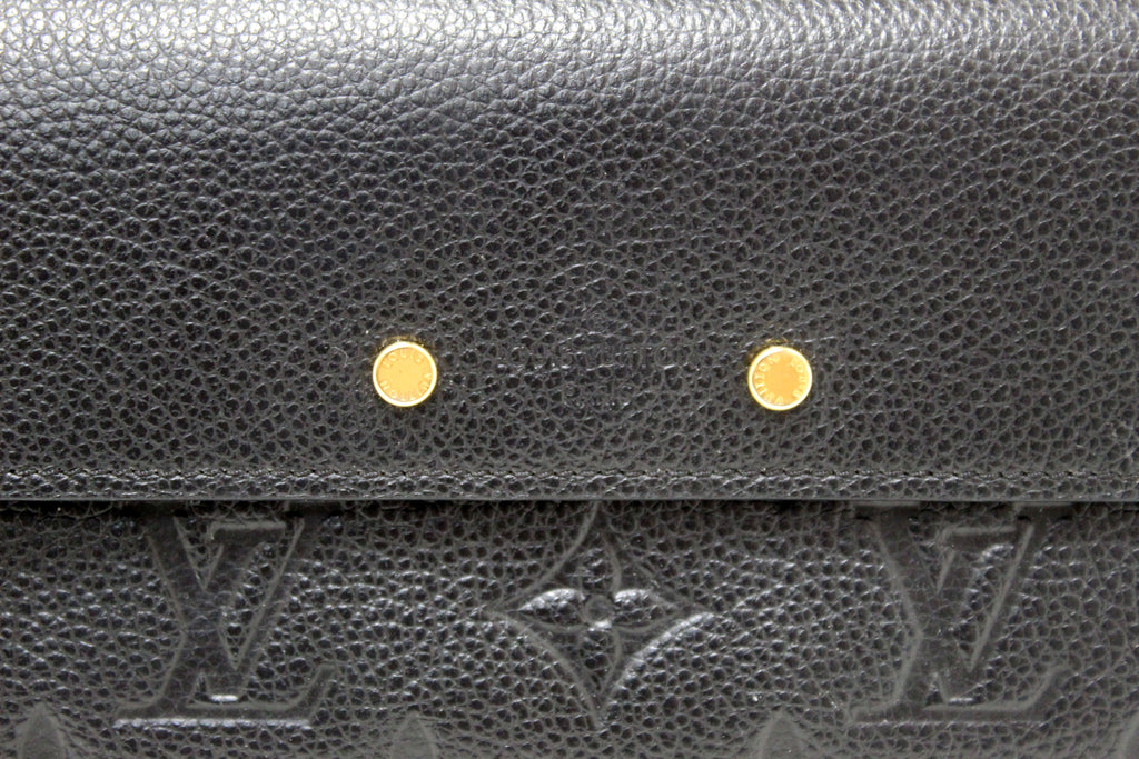 Louis Vuitton Black Monogram Empreinte Pont-Neuf Wallet Leather