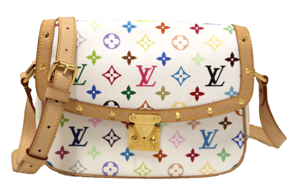 Louis Vuitton White Monogram Multicolor Canvas Sologne Messenger Bag