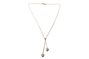 Tiffany &amp; Co. 純銀雙滴心型懸垂套索項鍊