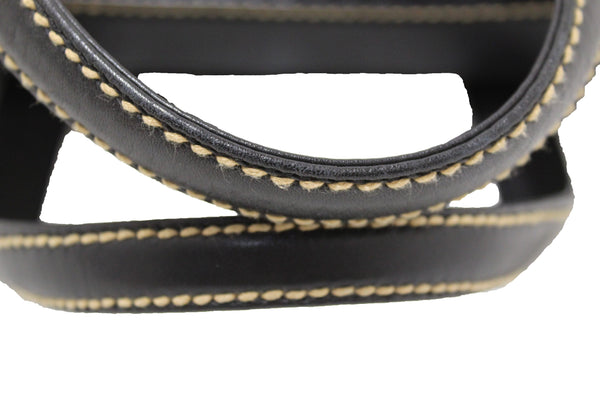 Chanel Black Calfskin Leather Contrast Stitch Surpique Bowler Bag