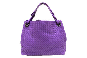 Bottega Veneta Purple Intrecciato Woven Nappa Leather Bella Tote Bag