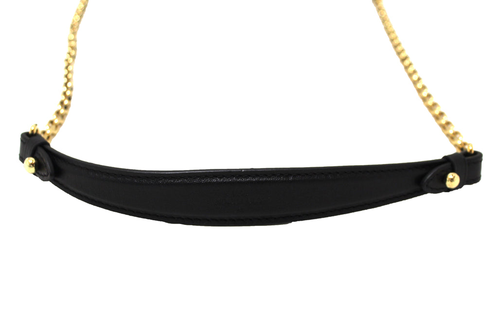 Louis Vuitton Black Calfskin Love Note Chain Clutch