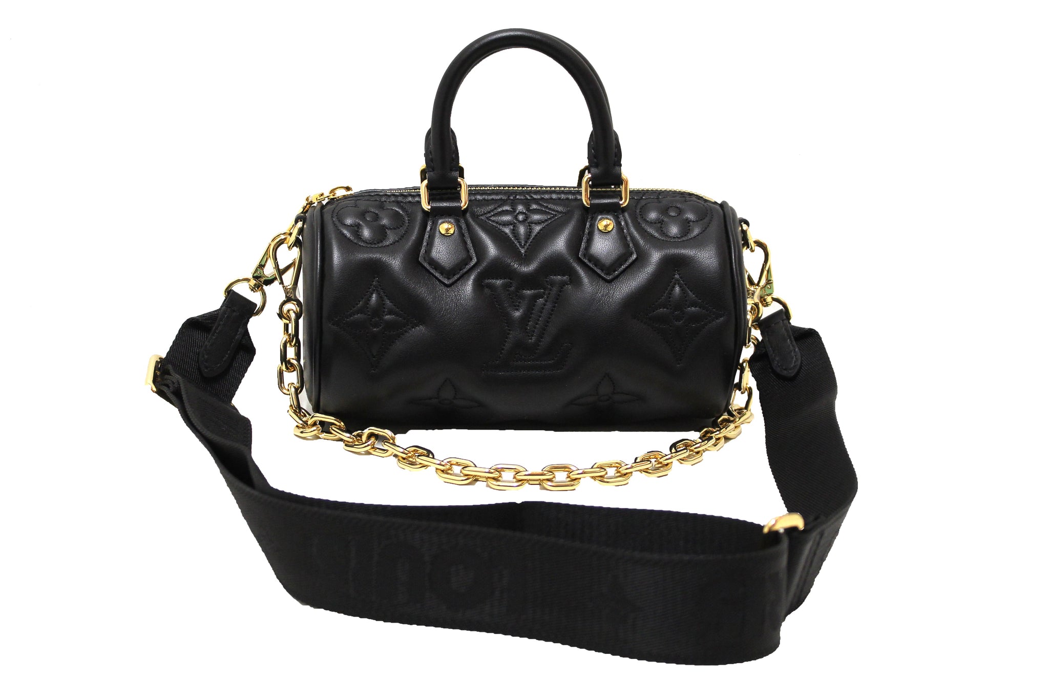 Authentic Louis Vuitton Bubblegram Black Calf Leather Papillon BB Bag –  Italy Station