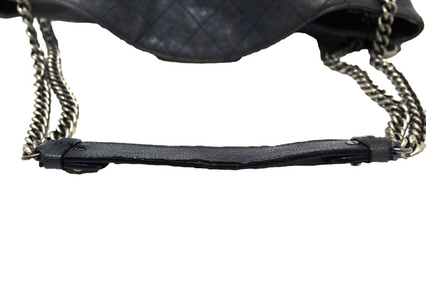 Chanel Blue Quilted Caviar Leather Hobo Shoulder Bag